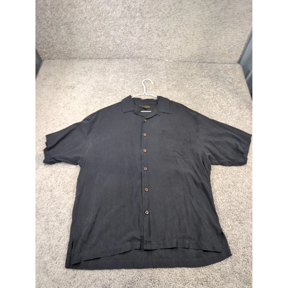 Mike Ditka Hall of Fame Series Mens L‎ Black 100% Silk Embroidered Martini Shirt